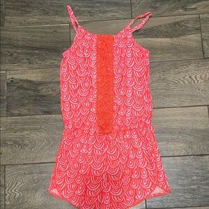 Stylish Red and Orange Patterned Dress